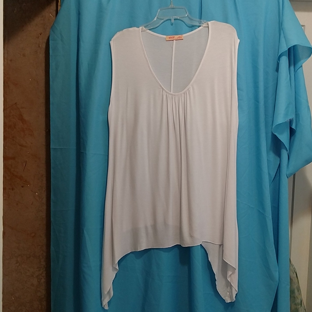 🎀 Krisp white knit top Sz 20